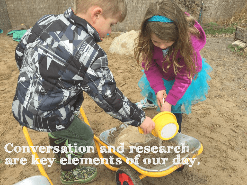 Conversation and research are key elements of our day.